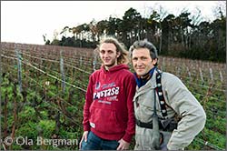 Anthony and Jacques Saumaize at Domaine Jacques Saumaize in Vergisson.