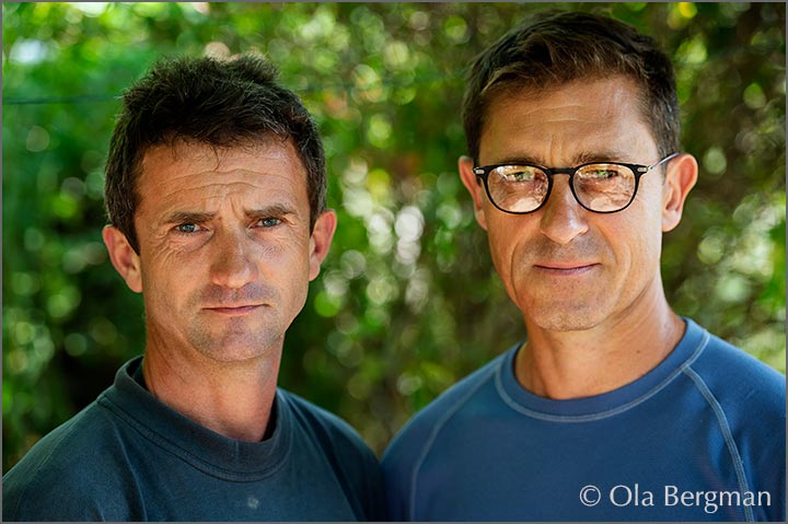 Pierre-Antoine Jambon and Michel Prudhon at Domaine Marc Jambon in Pierreclos, Burgundy.