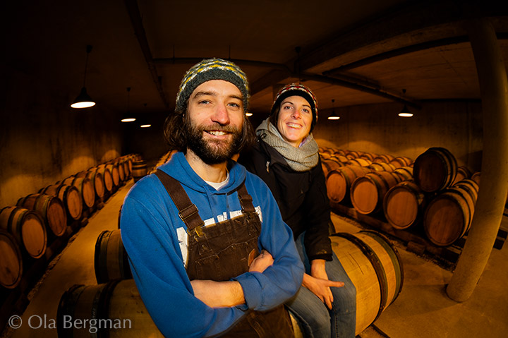 Eleni and Edouard Vocoret at Domaine Eleni & Edouard Vocoret in Chablis, Burgundy.