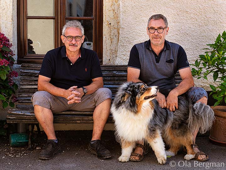 Jean Philippe and Denis Marchand at Maison Jean Philippe Marchand and Domaine Marchand Frères, Gevrey-Chambertin, Burgundy.